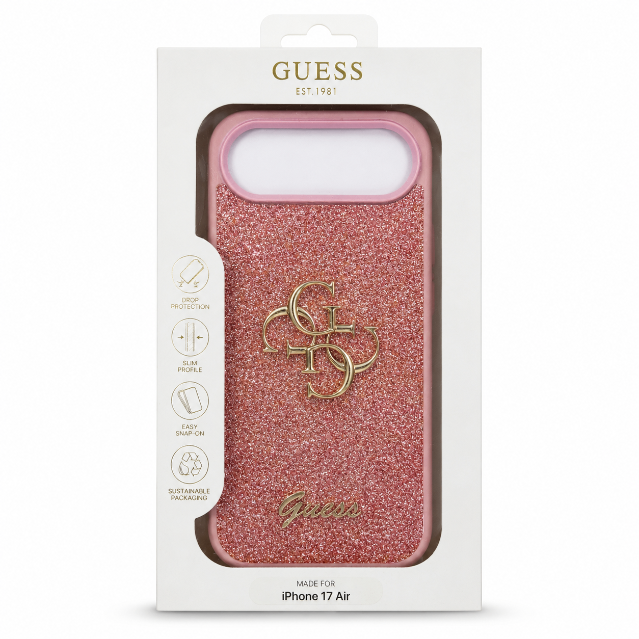 Guess Glitter Case — iPhone 17 Air Roze