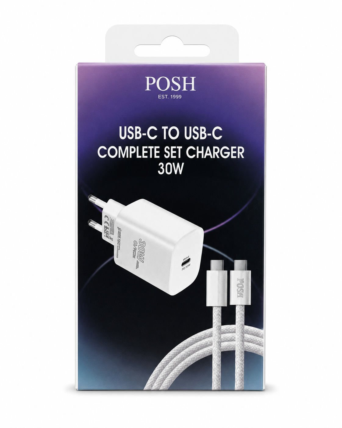 POSH 30W USB-C naar USB-C complete set lader