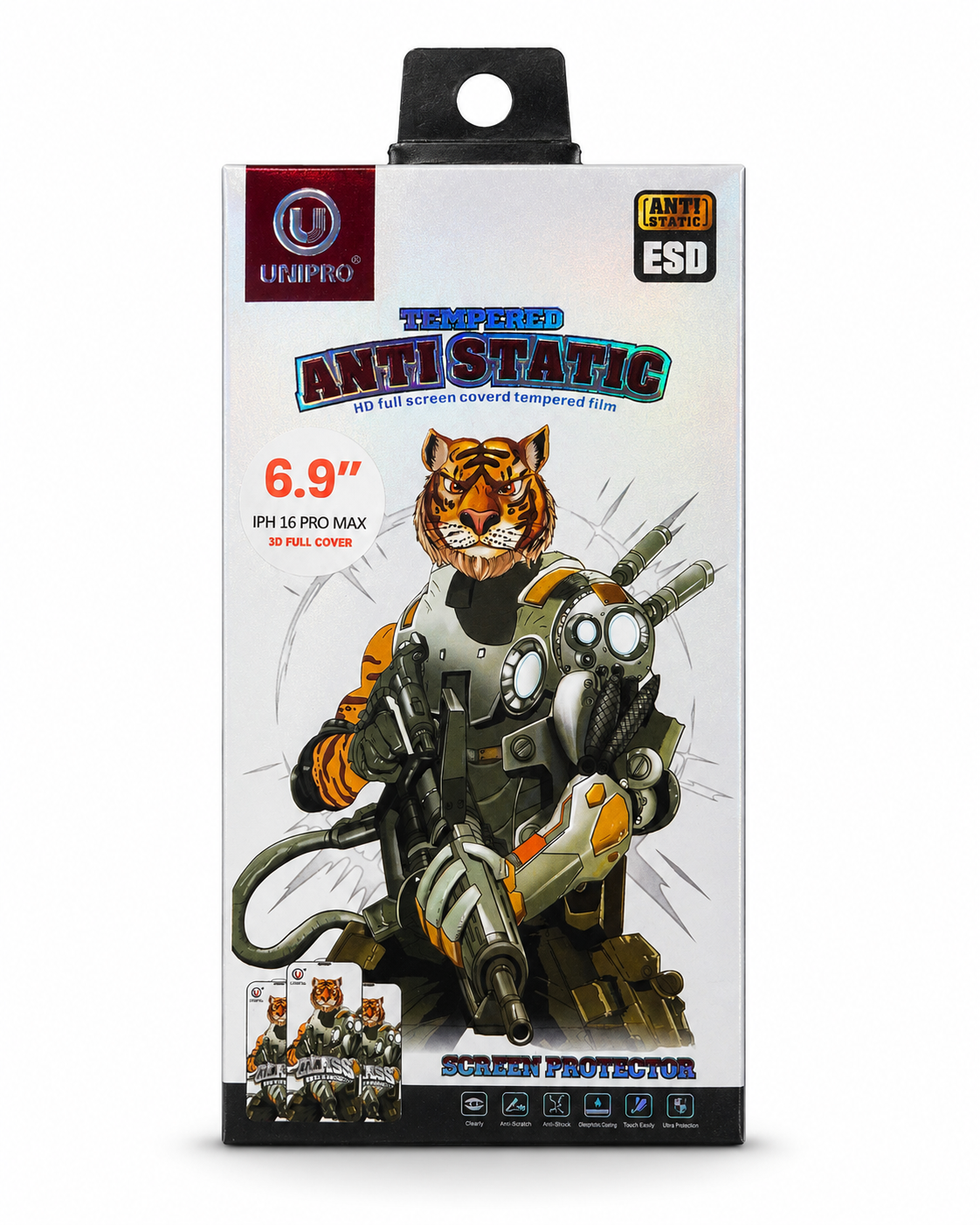 UNIPRO Tempered Anti-Static Screenprotector — iPhone 16 Pro Max